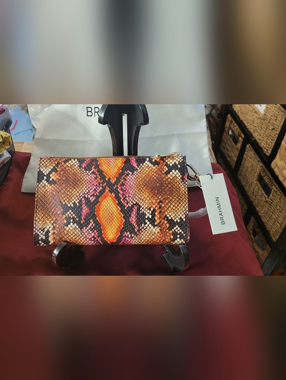 Brahmin Snake-Print Clutch Wallet Wristlet NWT Daisy